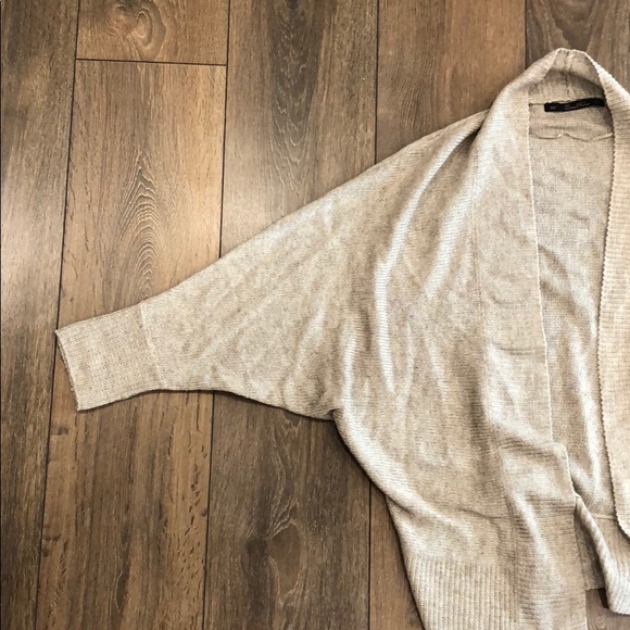 Zara Knit Beige Open Cardigan Size M - Picture 5 of 6